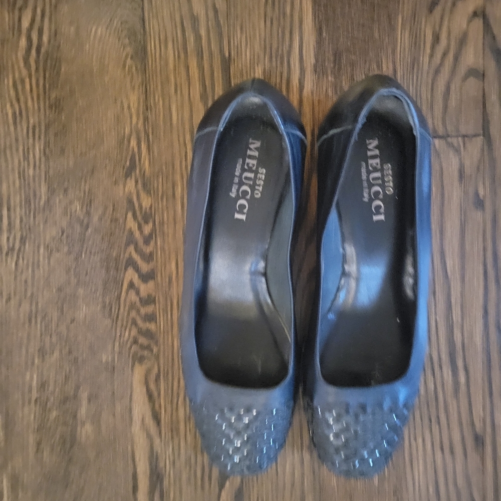 Sesto Meucci Black Embellished Loafers